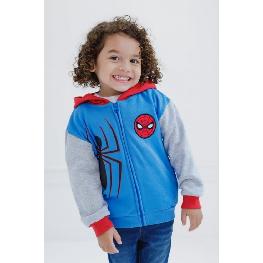 Marvel Spider-Man Fleece Zip Up Cosplay Hoodie - size 2T - New